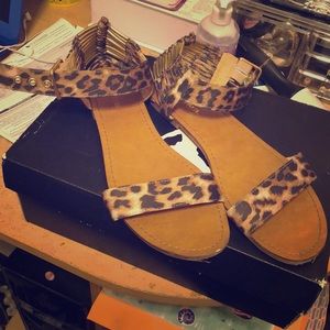 Leopard print sandals